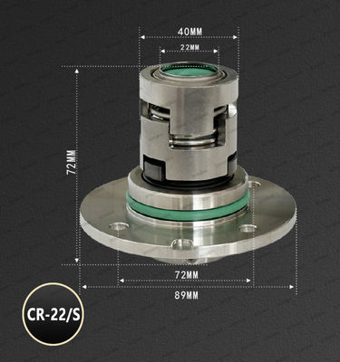 BERGMAN Replace Grundfos GLF-CR-12 16 22mm Flange Pump Mechanical Seal CAR SIC TC VITON EPDM